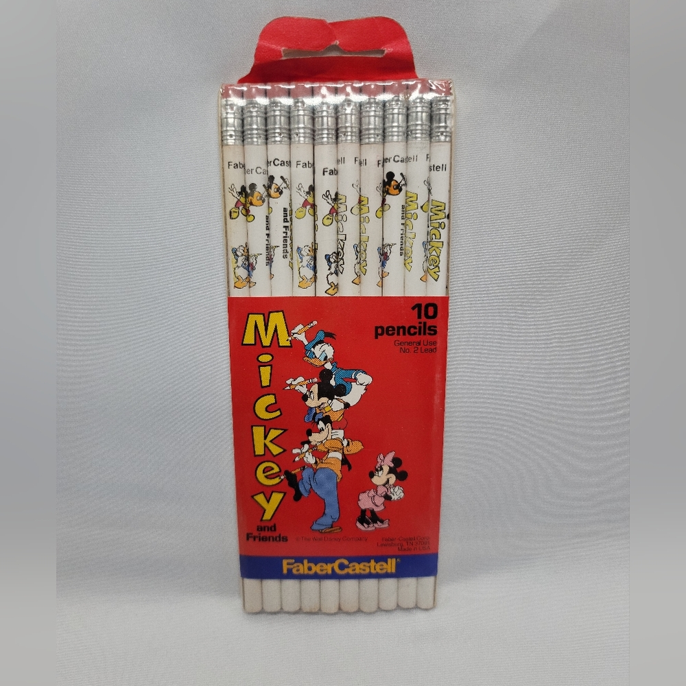 10 Mickey & Friends Faber Castell No. 2 Pencils SEALED Vintage Set